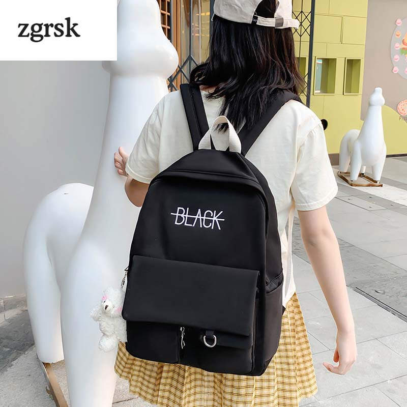 Signore di Marca Collegio Classic Black Retro Zaini Scuola Per Adolescenti Mochila Feminina Anti Theft Zaino Zainetto: black 859