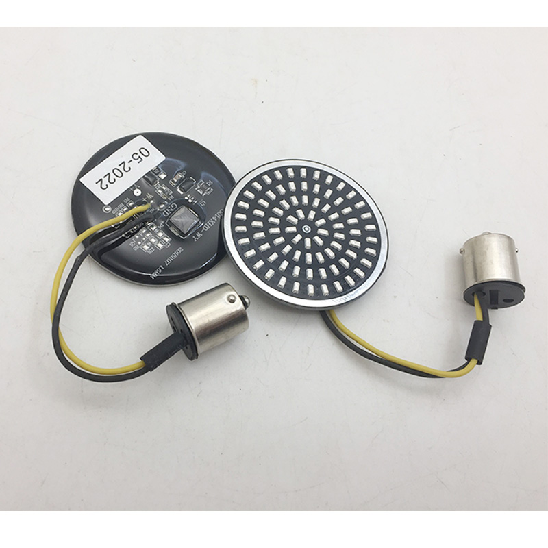 1 Paar Motorcycle Led Richtingaanwijzers Kit Voor Harley Road Glide Touring Sportster Met 1156 1157 Base Wit/Amber led Richtingaanwijzer