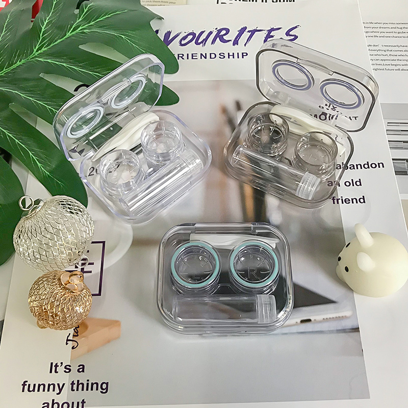 ovolook Cartoon Cosmetic Travel box Contact lens pop case with mirror contact lens case Storage Holder Eyewear Accessories