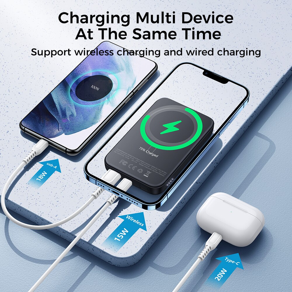 Joyroom Power Bank 10000mAh Magnetic Wireless Charging Powerbank 20W For iPhone 12 13 Pro Max Portable Battery Charger Poverbank