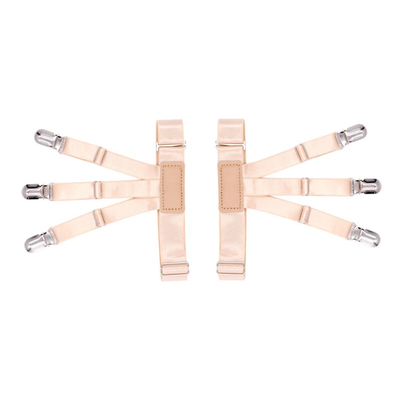 Shirt Stays Holder Gentleman Leg Suspenders Braces Skin color Elastic Uniform Business strap Shirt Garters 1pair MR1136