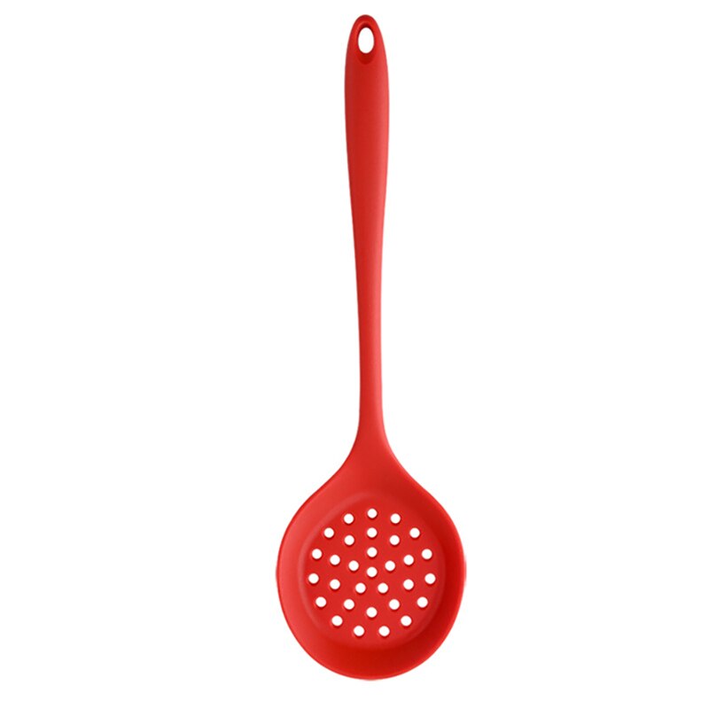 Silicone Kitchenware Cooking Utensils Set Non-stick Cookware Spatula Beaters Handle Kitchen Cooking Tool Set: RED 2