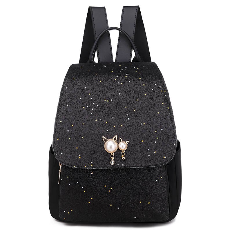 Pailletten Rucksack Frauen Mädchen Schule Rucksack Teenager Mädchen Vielseitig Große Kapazität Tasche Mochila Feminina: 9911 Schwarz