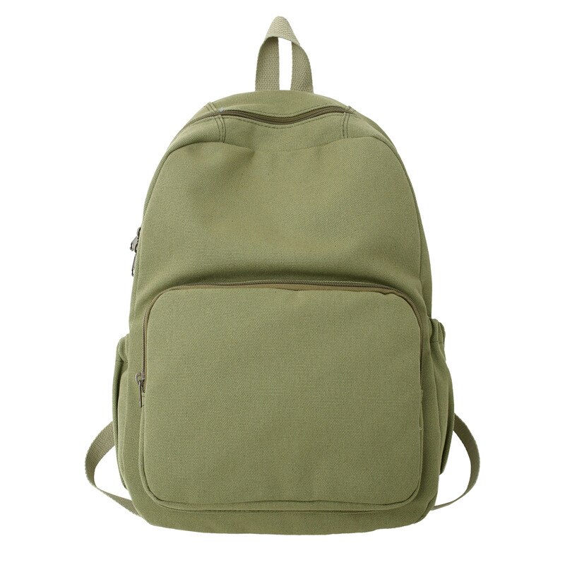 Trendiger canvas-rucksack für damen und herren, schulrucksack, bücherrucksack, reiserucksack, uni-rucksack für mädchen und jungen: Grün