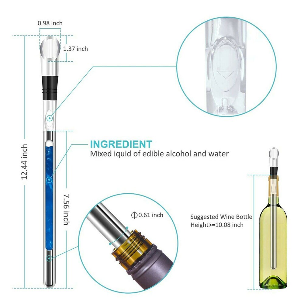 304 Stainless Beer Cooling Bar Beer Ice Wine Stick Portable Freezing Cooling Ice Wine Device Ice Cooler Kitchen BAR Tools