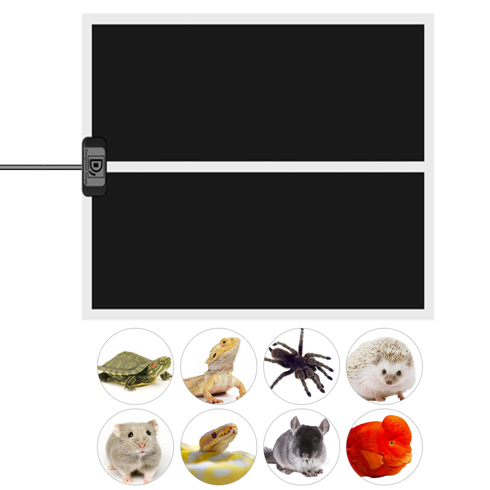 14w 220v justerbar temperatur krybdyr padde terrarium kæledyr opvarmning pad varmere måtteseng eu stik 28 x 28cm/11.02 x 11.02 tommer