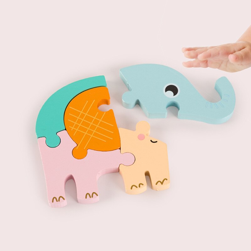 Baby Toddler 3D Puzzle in legno giocattoli educativi apprendimento precoce cognizione bambini cartone animato afferrare intelligenza Puzzle Puzzle