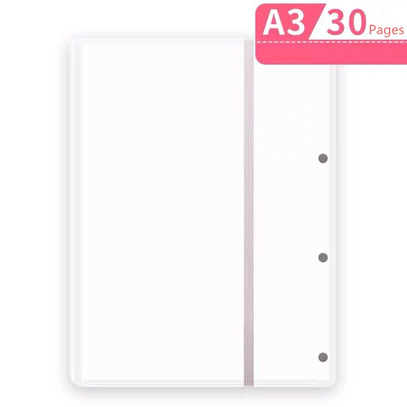 30 40 Page Waterproof A3 File Folder Document Organizer Storage Bag Desk Paper Clip Display Book Pamphlet Stationery: 30 pages