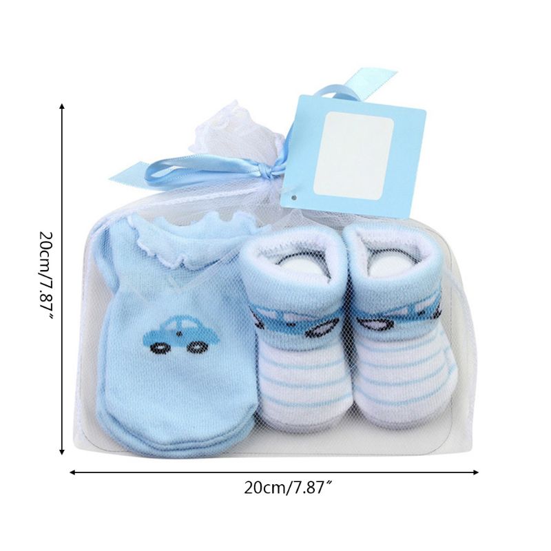 Baby Socks+Anti-Scratch Gloves Set for Baby Boys Infant 0-6 Months Newborn P31B