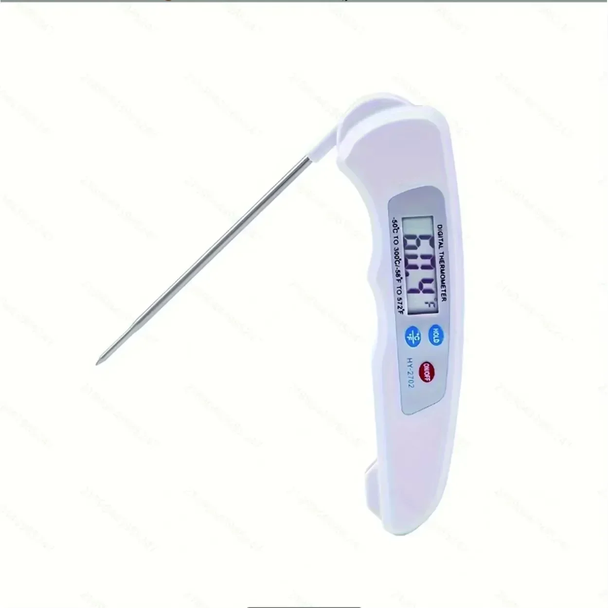 Opvouwbare vleesthermometer - magnetische roestvrijstalen voedselsonde, waterdichte digitale kookthermometer voor barbecue- en keukengebruik: Ivoor