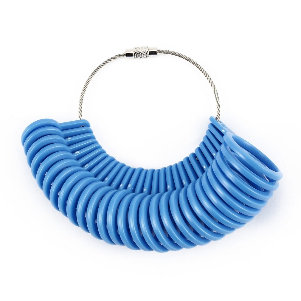 básico de joyería, herramienta de medición adecuada para joyería de talla estadounidense de 0 a 13, herramienta de joyería de lazo, anillo medidor de tamaño de anillo: blue