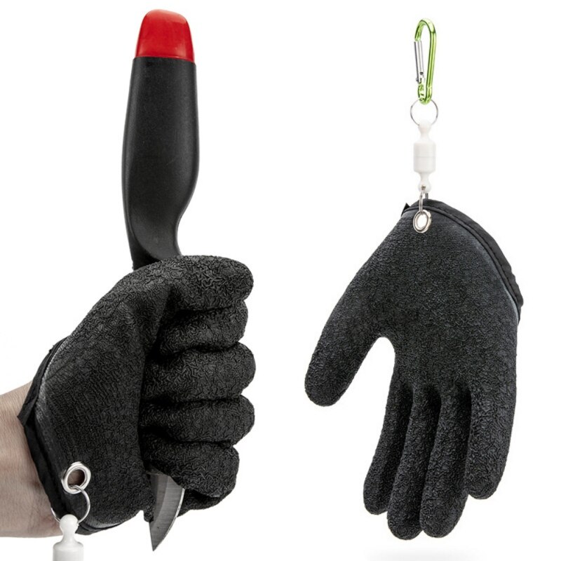 1 stk fiskehandske med magnetudløsning fisherman catch fish handsker skære- og punkteringsbestandige anti-skrid latex fisk