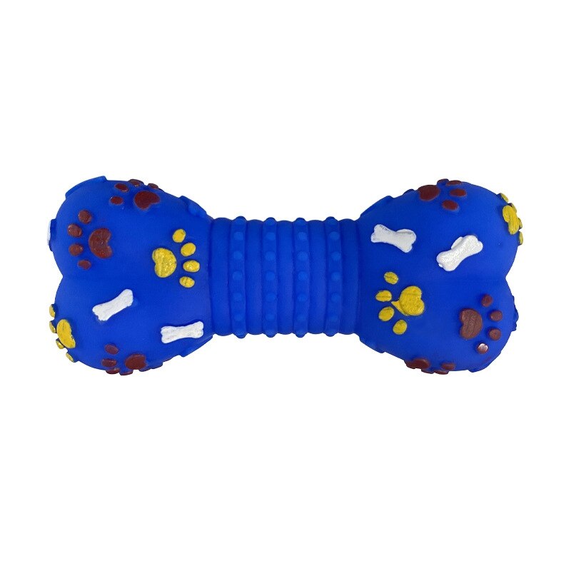 Jouet en plastique os pour chien, jouet à mâcher, porte-friandises, nettoyage des dents, jouets à couineur, entraînement interactif, fournitures pour animaux de compagnie: Dark Blue