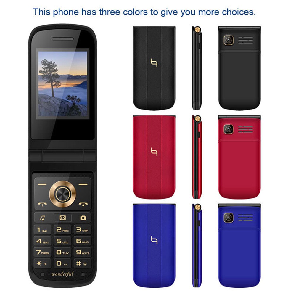 Klassieke klaptelefoon met dubbele simkaart, groot toetsenbord  s3600 groot geluid, oudere mobiele telefoon met sos-functie, 2.4 inch scherm
