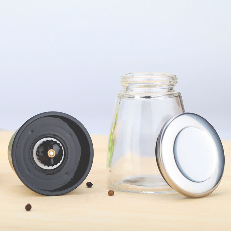 Kitchen Grinder Manual Salt and Pepper Grinder Set 1 Shakers Spices Mill Crusher Stainless Steel 3Grade Kitchen Tools