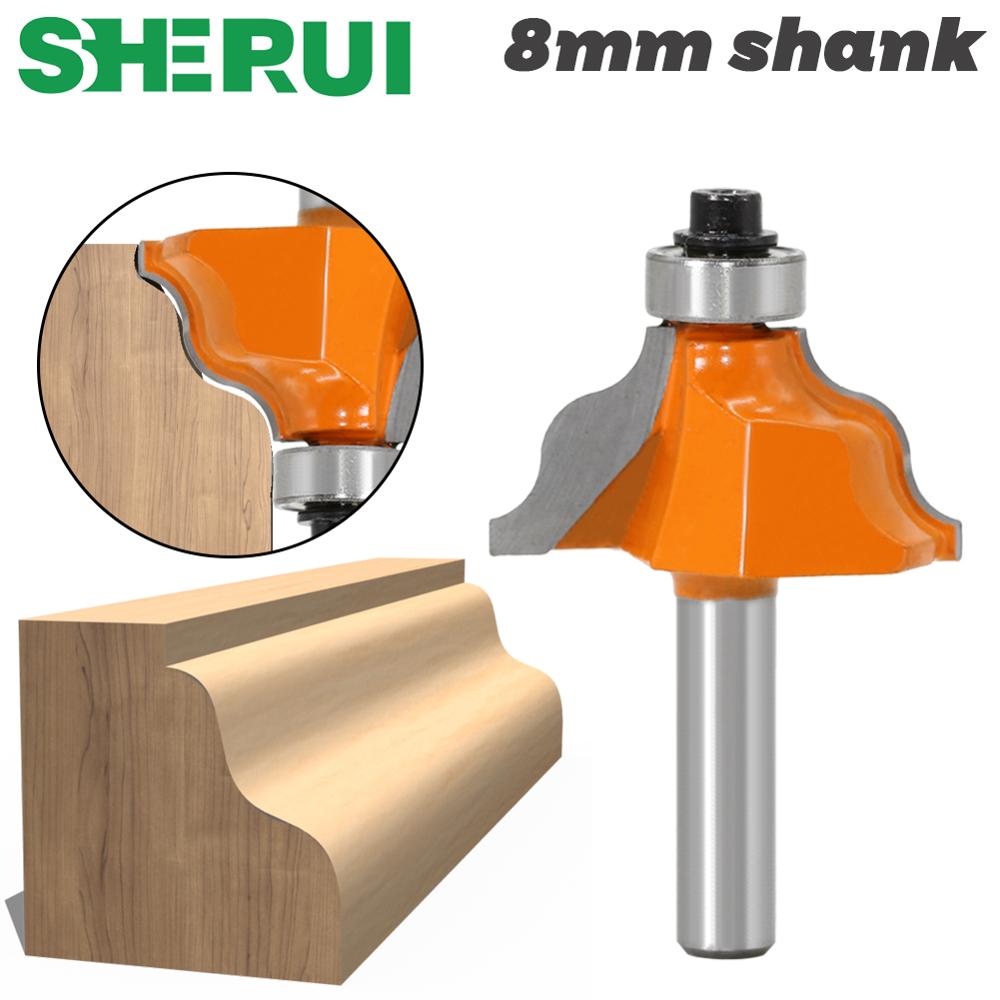 1pc 8mm" Shank Wavy Edge Molding Router Bit C3 Carbide Tipped Wood Cutting Tool woodworking router bits