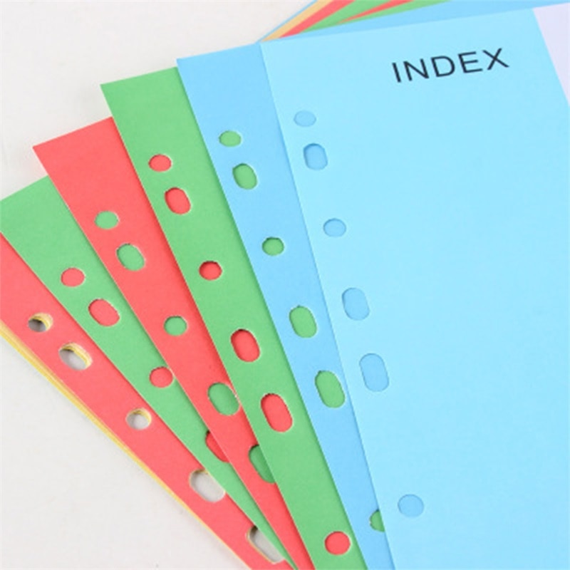 Bindmiddel Binnenpagina 'S Organizer Notebook Index Papier Separator Pagina 'S Stationaire 6 Gaten Dagboek Index Pagina 'S Losse Spiraal Verdelers