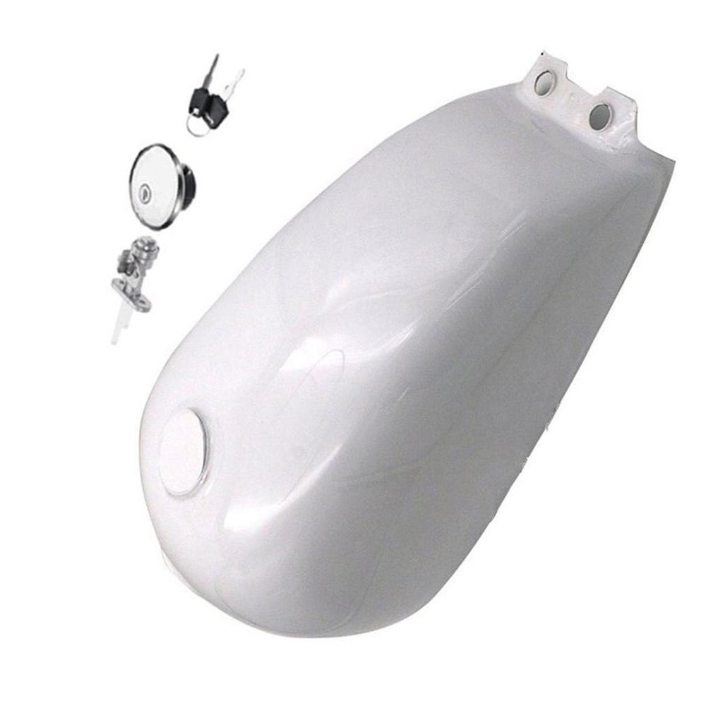 Réservoir de carburant de moto universel rétro Durable pratique et pratique en métal GN125 réservoir de carburant de moto: white