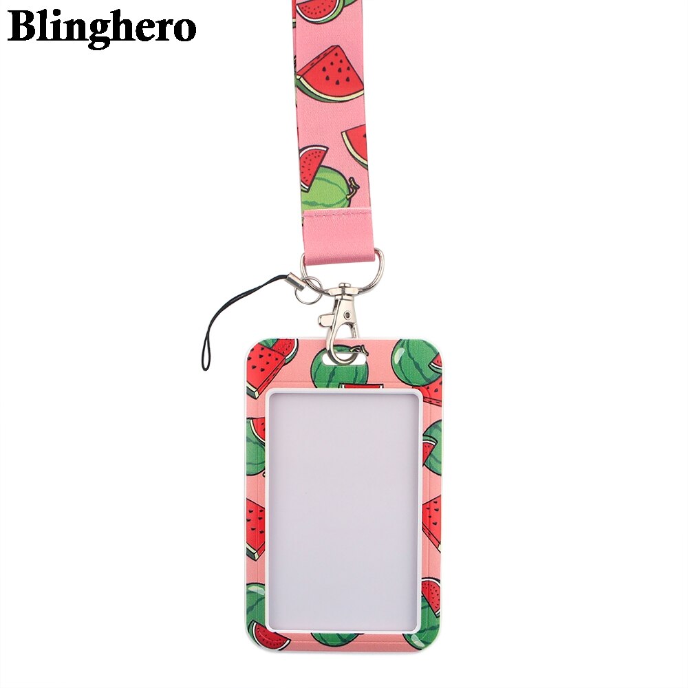 CB226 Watermeloen Fruit Sleutelhanger Lanyard Leuke Telefoon Charme Mobiele Telefoon Draagriem Roze Lanyards Voor Sleutels Id Badge Key Card houder
