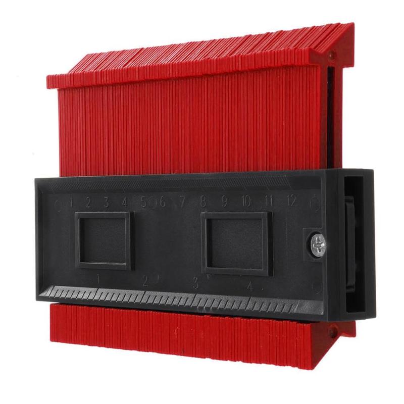 VKTECH 5 Inch Plastic Profile Print Gauge Meter Contour Marking Wood Tool Tiling Laminate Pattern Mosaics General Tools: Red 5inch