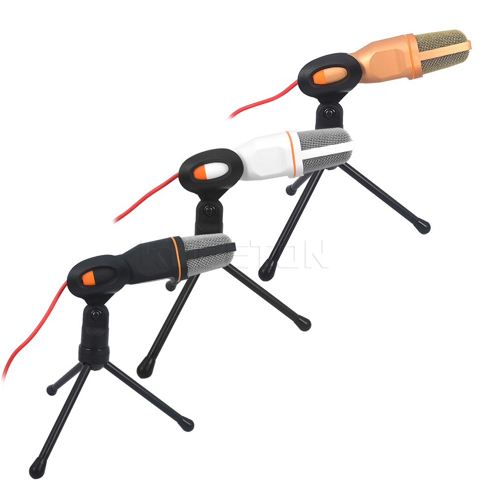 Kebidumei SF-666 Handheld Microfoon Professionele 3.5mm Jack Wired Sound Stereo Mic Met Stand Statief Voor Desktop PC