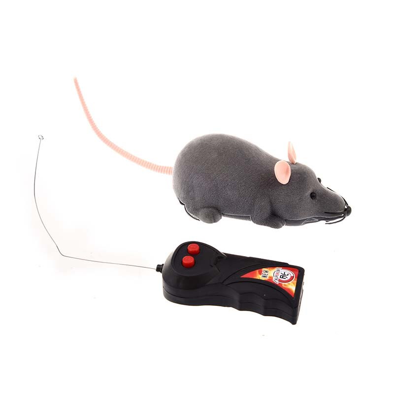 Adorabile giocattolo mouse grigio chiaro con telecomando elettronico per giocare con cat pet