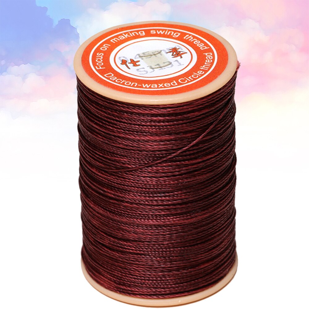 1PC 0.45mm Round Waxed Thread Leather Sewing Thread Hand Stitching Thread for Craft DIY (White)