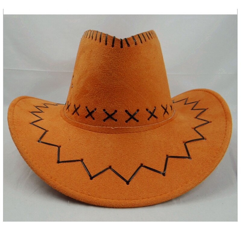 Retro Unisex Denim Wild West Cowboy Cowgirl Rodeo Fancy Dress Accessory Hats: Orange