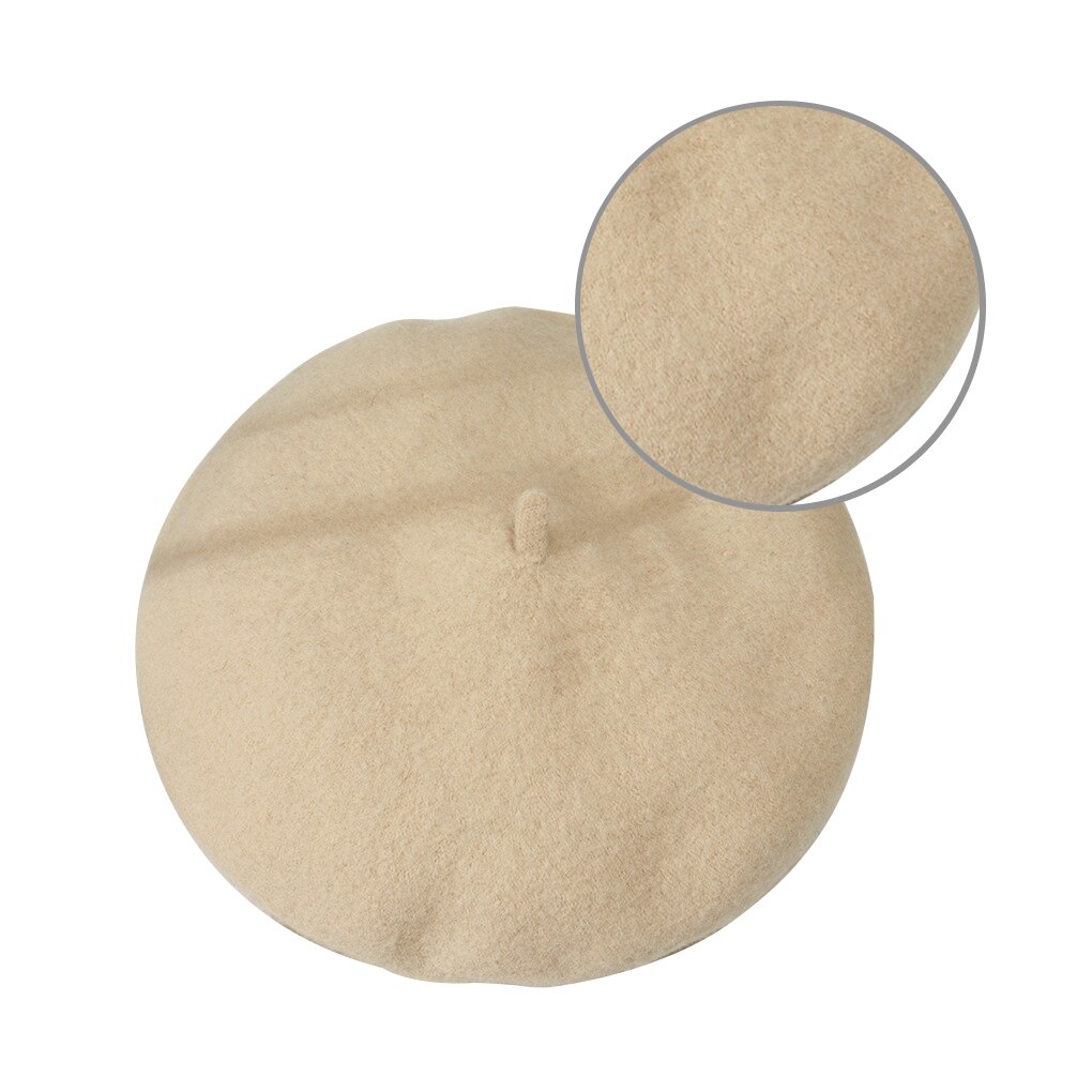 Women Girl Beret French Artist Warm Wool Winter Beanie Hat Cap Vintage Plain Beret Hats Solid Color Lady Winter Caps: B