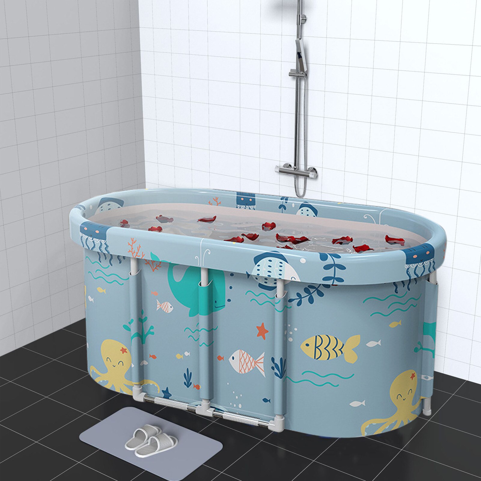 Bañera plegable Universal para adultos, bañera grande de cuerpo completo de 115X60X51cm, sin necesidad de desmontar, para Spa