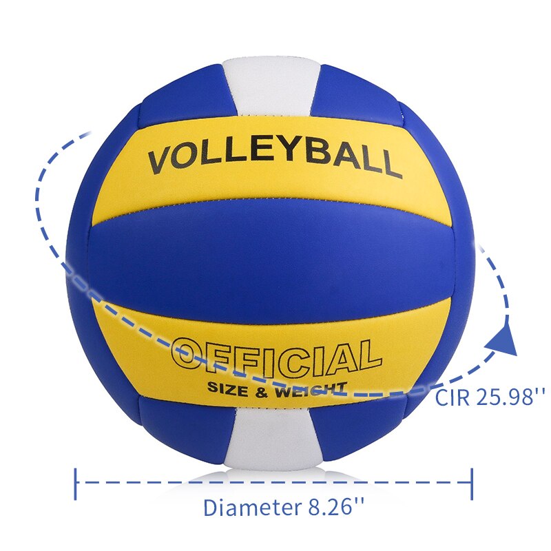 Bola de voleibol suave para estudiantes y adultos, Bola de entrenamiento práctica uso interior y exterior, partido deportivo, competición, talla oficial 5