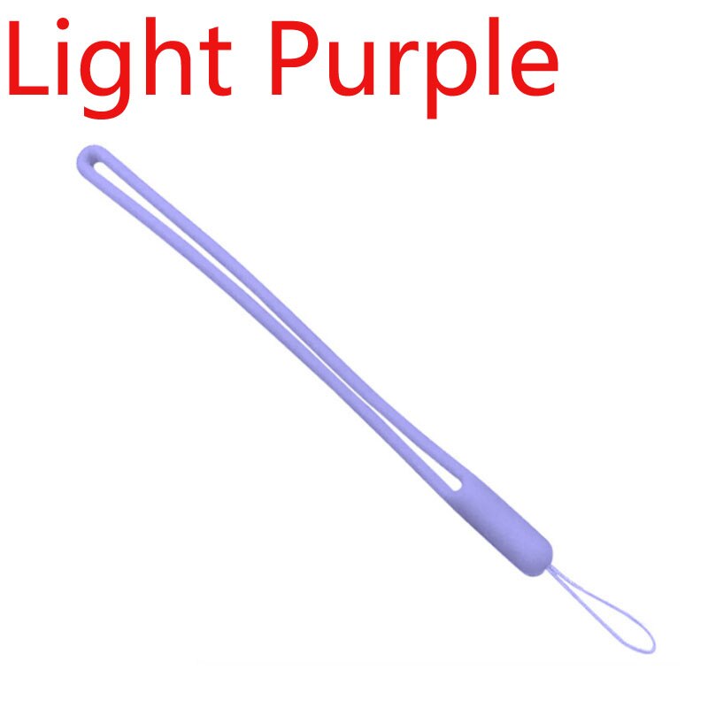 Korte Siliconen Mobiele Telefoon Lanyard Houder Telefoon Pols Bandjes Lanyards Sleutelhanger riem Id-kaart Gym USB Badge Koord Opknoping Touw: Light Purple