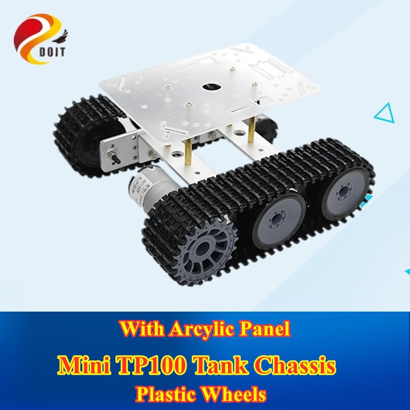 Rc metal robô tanque chassi mini lagarta tp100 lagarta veículo com pista de plástico para arduino diy kit educacional