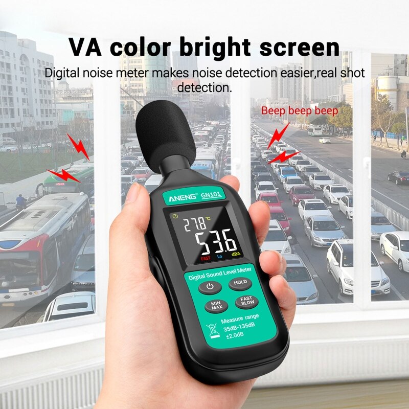 ANENG GN101 Digital Noise Meter Measurement 35-135 db Intelligent Sound Level Meter Decibel Monitor Logger Diagnostic-Tool