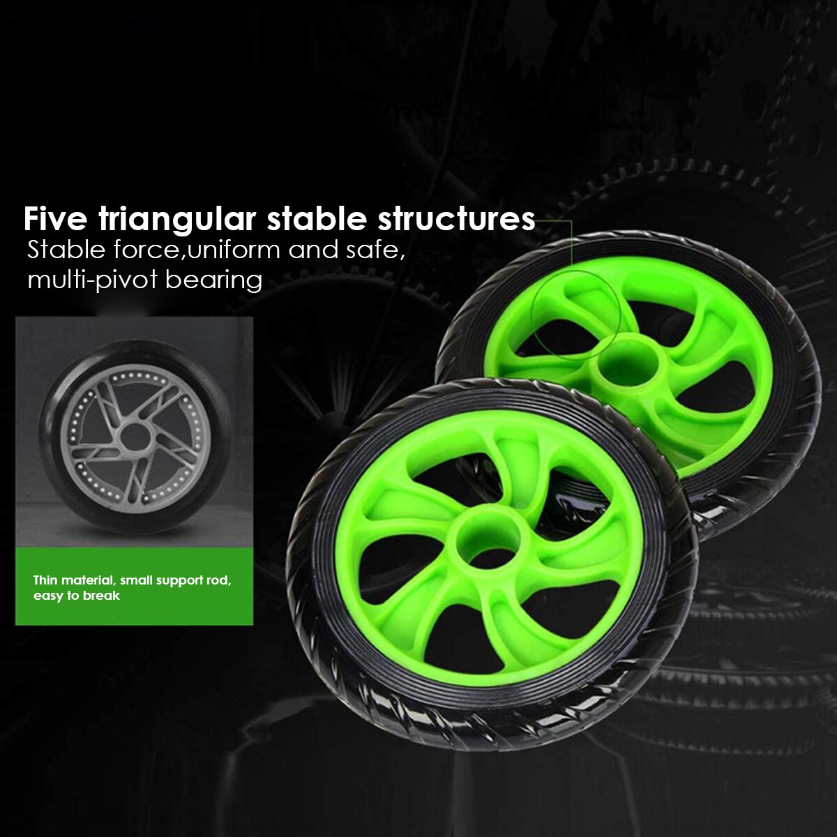 Sport Dual-Wheel Abdominal Roller Exercise Wheel Detachable Muscle Training Mute Fitness Roller