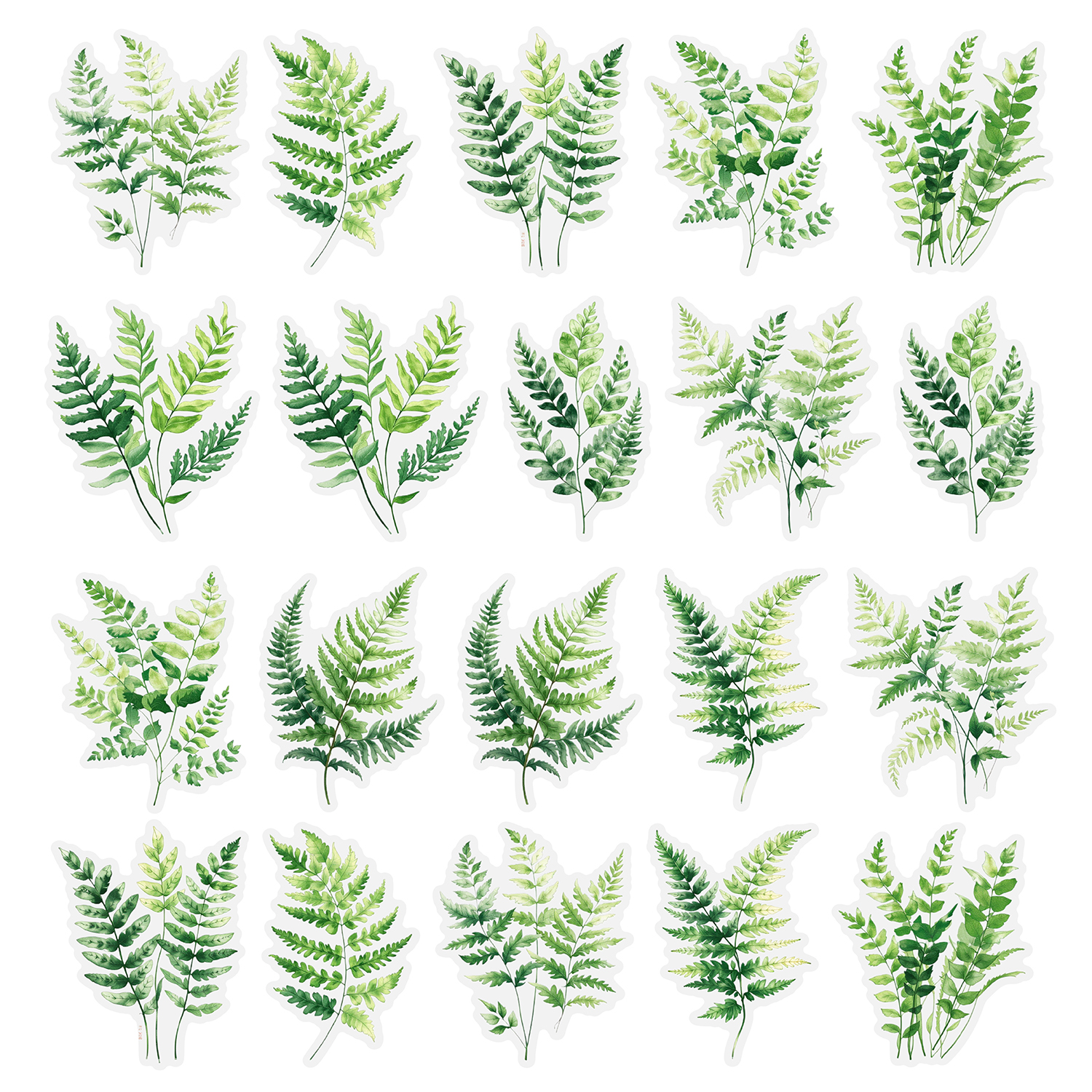 20 Stück PET Botanical Leaf Aufkleber Junk Journaling Aufkleber DIY Scrapbooking Zubehör, selbstklebend für Tagebücher Scrapbooking: Hellgrau