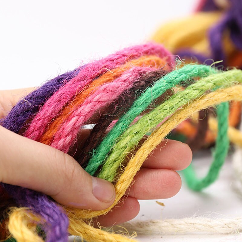 10 Meters Colorful Twisted Cord Jute Rope 6mm DIY Basket Twine Burlap String Party Decor Wrapping Handmade Craft