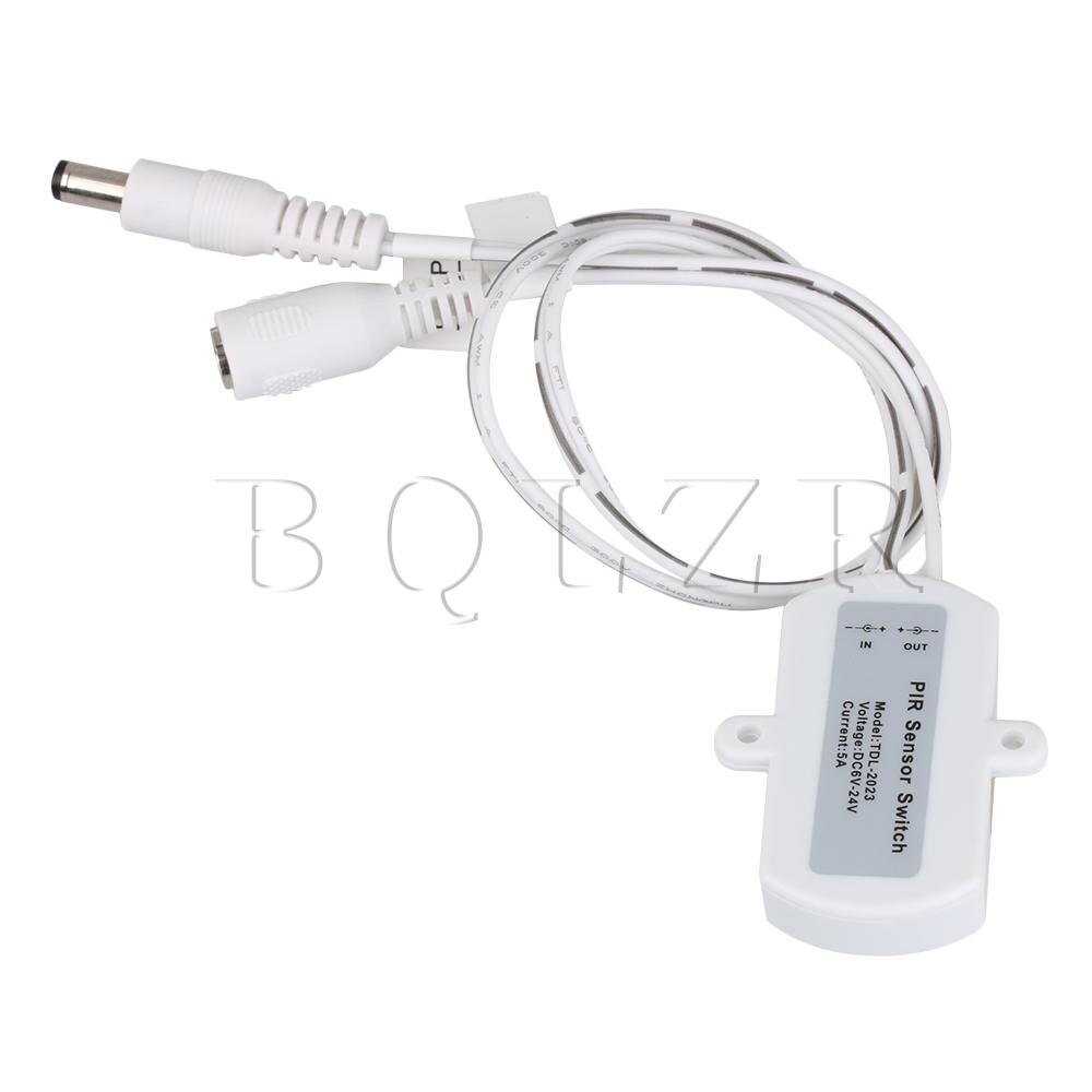 BQLZR White DC 6V-24V PIR Sensor LED Dimmer Switch Cotroller 5A for LED Light