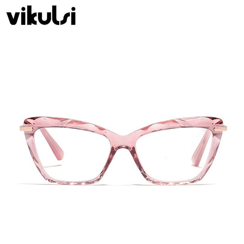 TR90 Frame Rode Kat Bril Dames Geometrische Element Brilmontuur Vrouwen Mode Optische Oculos Grau Feminino: E300 C4 pink