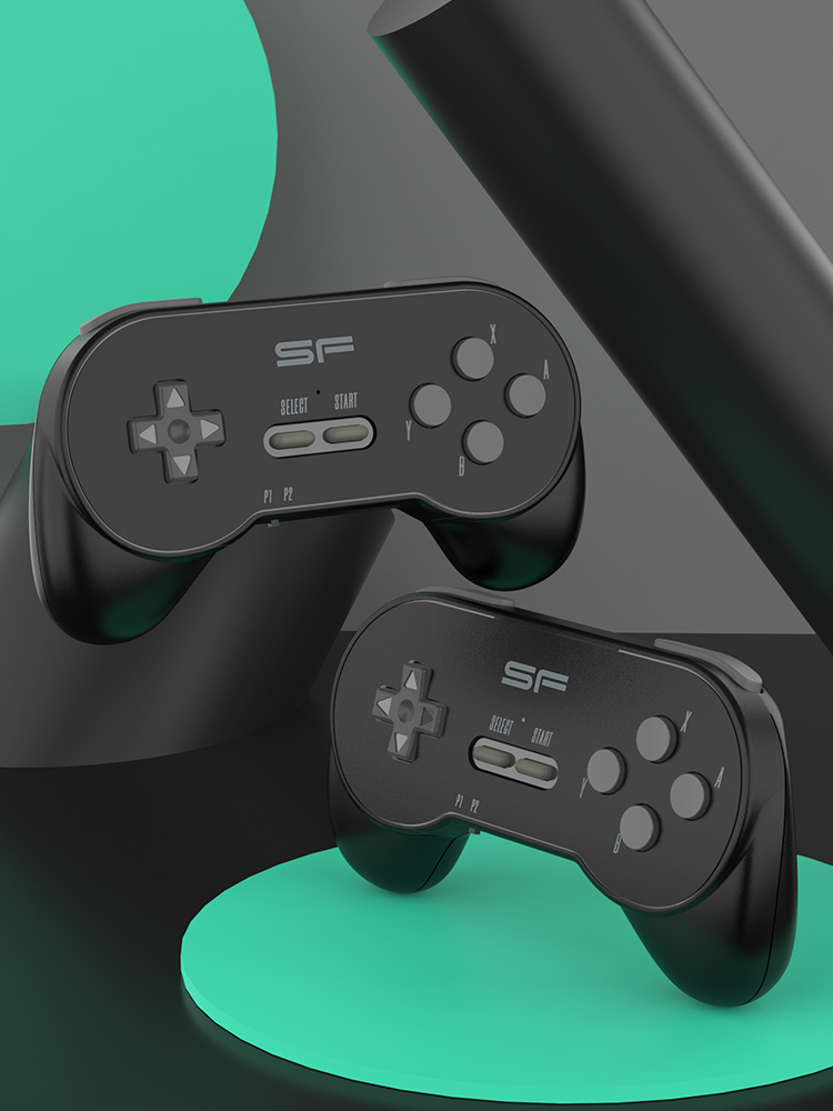 Data Frog 2PCS Zwart Game Controller voor SF2000 Game Console Draadloze Gamepad Joystick voor S7 Video Game Console Console