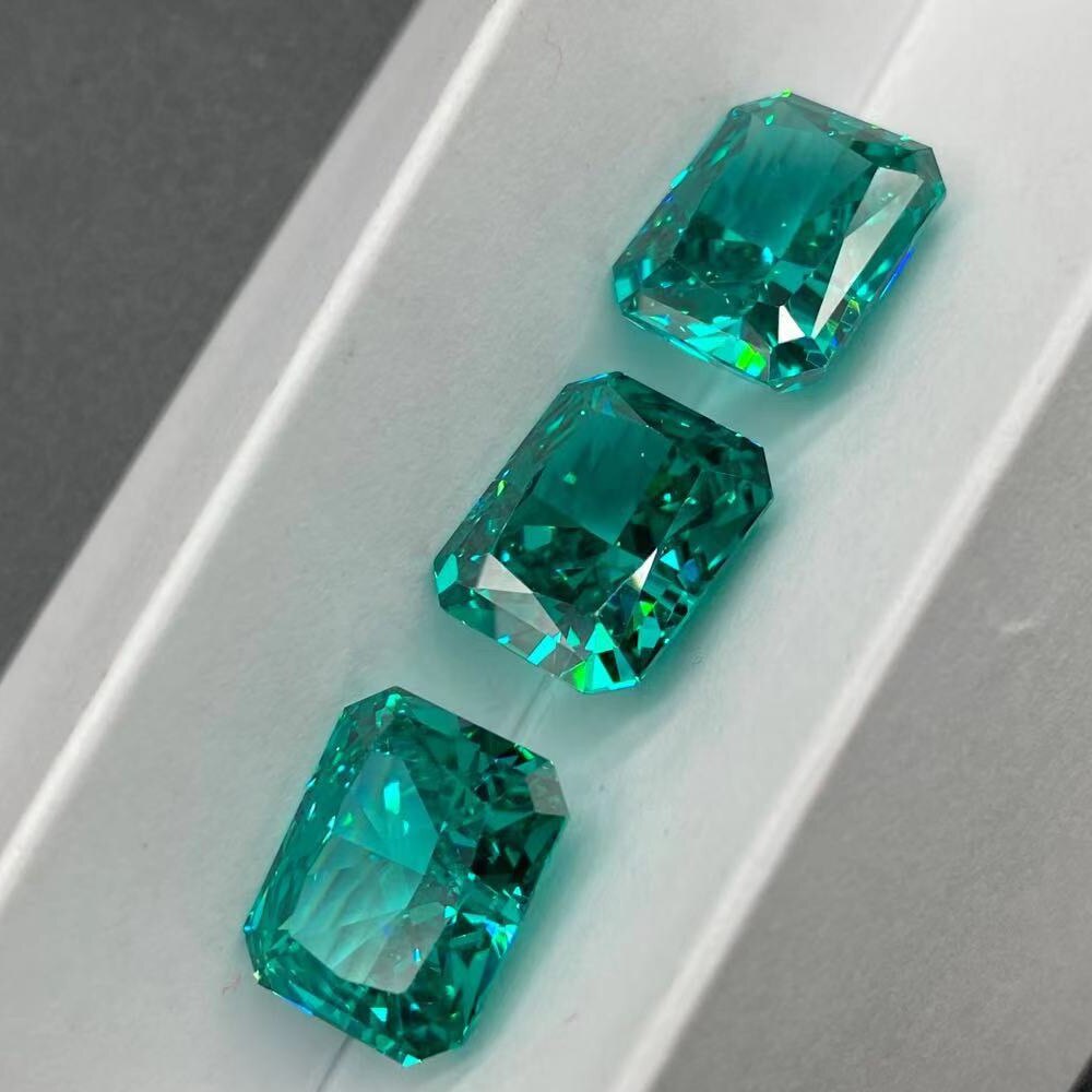 Paraiba Turmalin Eis Blume schneiden Rechteckige Fase Edelstein Reddy Schmuck Zubehör Nackt Stein