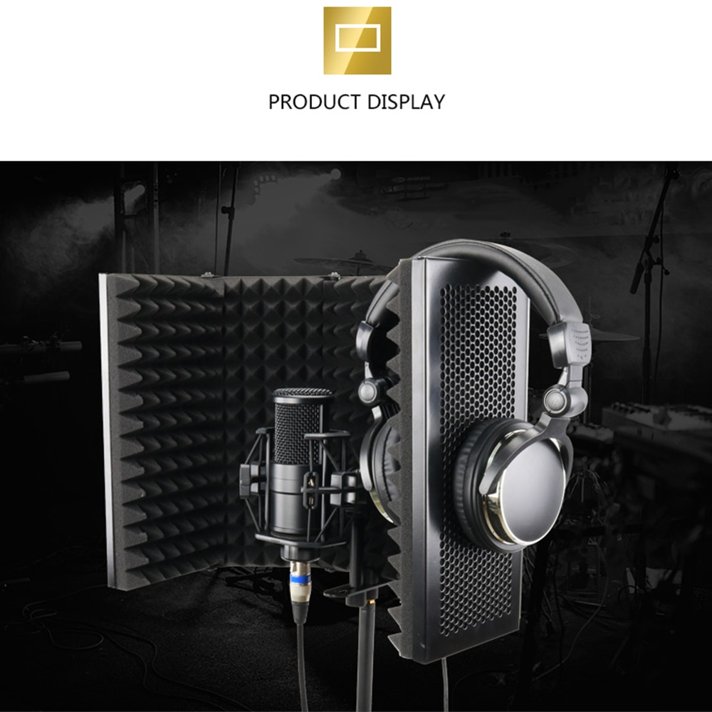 Microphone pliable Isolation acoustique bouclier alliage mousse acoustique panneau Studio enregistrement Studio Microphone accessoires