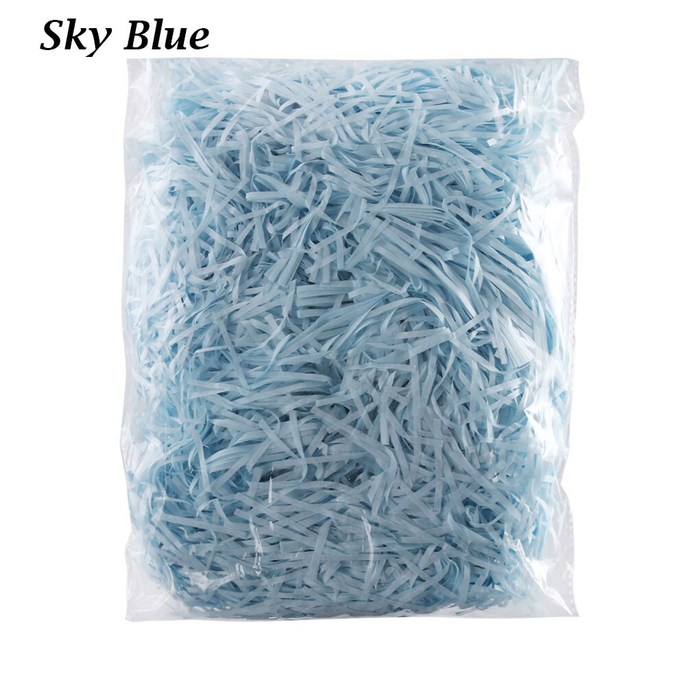 Confettis en papier raphia de 100g, pour boîte, remplissage de fête, accessoires d'emballage, fournitures artisanales de bricolage: sky blue