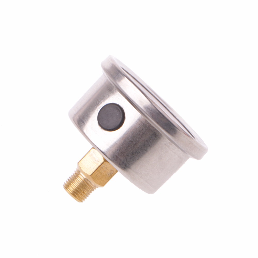 Fuel Pressure Regulator Gauge 0-160 Psi / Bar Liquid Fill Chrome Fuel Oil Gauge fit 1/8 NPT Threads C45