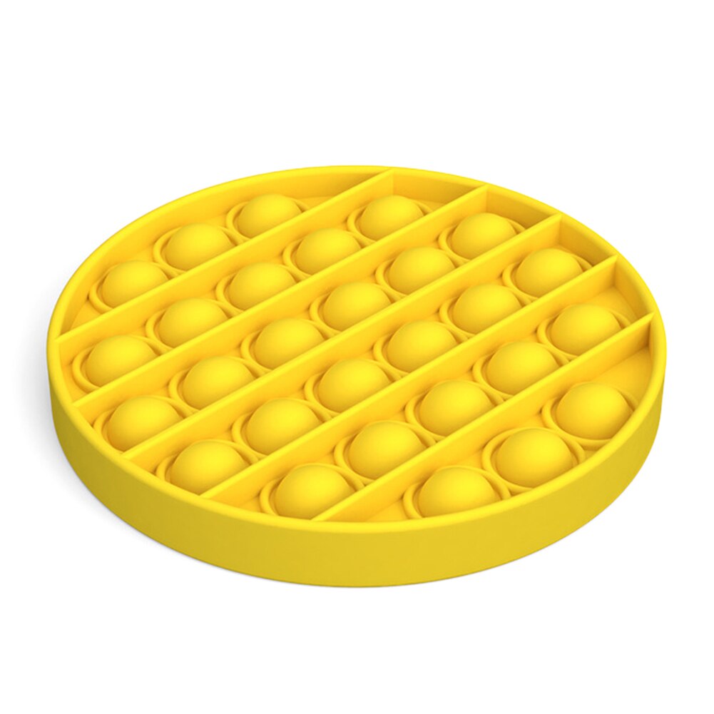 Siliconen Volwassen Kids Grappige Stress Educatief Puzzel Speelgoed Push Pop Bubble Zintuiglijke Fidget Zachte Squeeze Speelgoed: Yellow