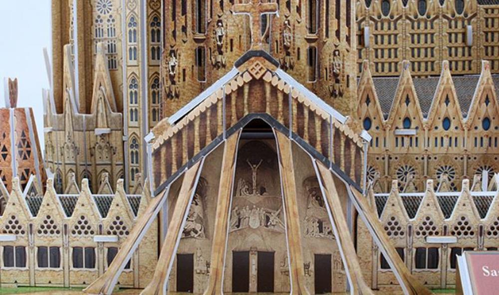 Kerk Kathedraal Templo de la Sagrada Familia Barcelona Spanje 3D Puzzel Model