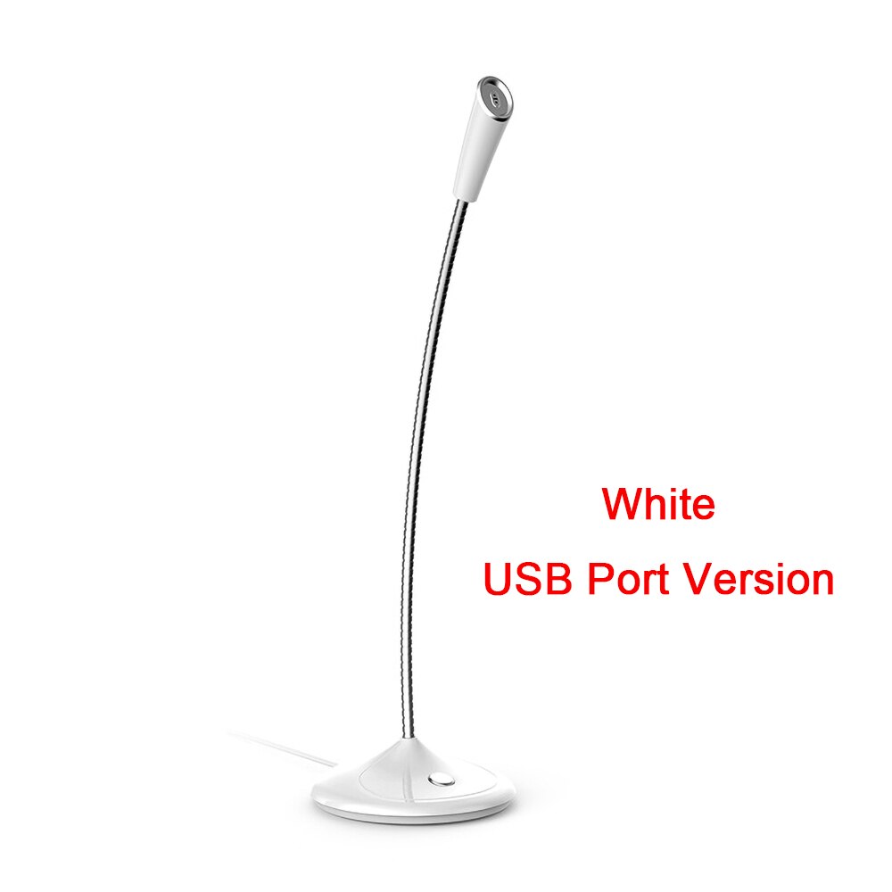 Computer 3.5mm USB Microphone 360° adjustable Studio Speech Microphone Gaming Chatting for Desktop PC Laptop USB Microphone: USB White