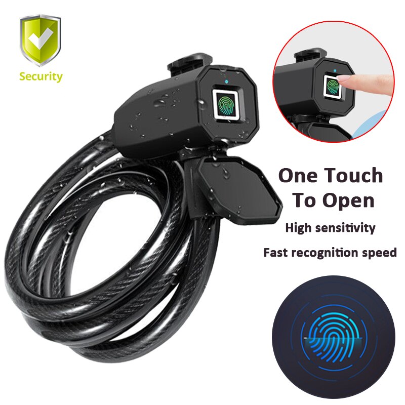 Smart Fingerprint blocco per bicicletta lucchetto per bicicletta antifurto in acciaio inossidabile ricarica USB porta MTB impermeabile accessori per serratura bici