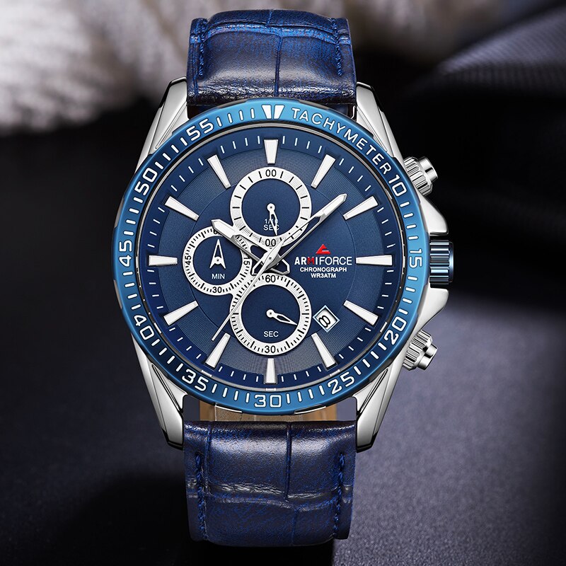 Mannen Horloge ARMIFORCE Luxe Heren Lederen Sport Horloges Quartz heren Horloge Mannelijke Datum Waterdicht Klok Relogio Masculino