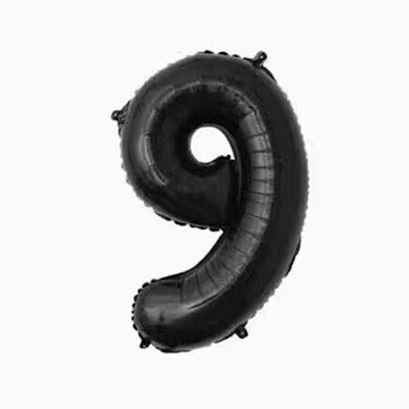 1Pc 40inch Black Number Balloon Digit Aluminum Foil Balloons Birthday Party Decorations Wedding Celebration Supplies: 9